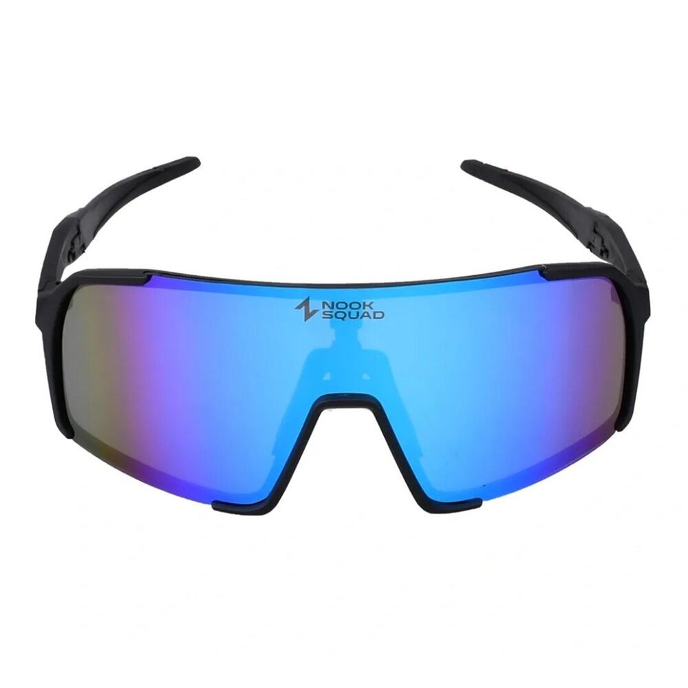 New NOOK SQUAD Black Polarized Baseball/Cycling Sunglasses UV400 Blue Lenses